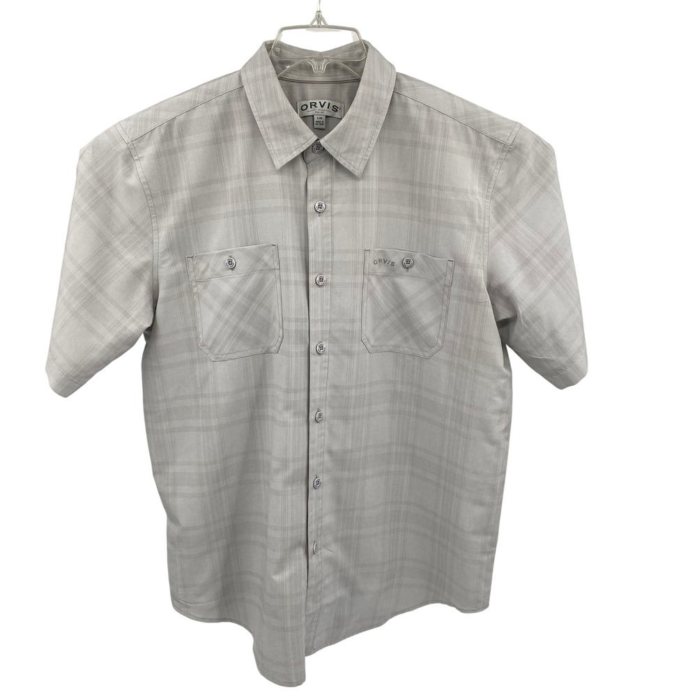 Orvis Classic Collection Mens Large Plaid Button Down Short Sleeve Shirt